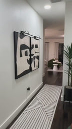 Black & White Textured Wall Art Modern Abstract Painting Set of 2 Minimalist Canvas - Etsy -SJ#0292