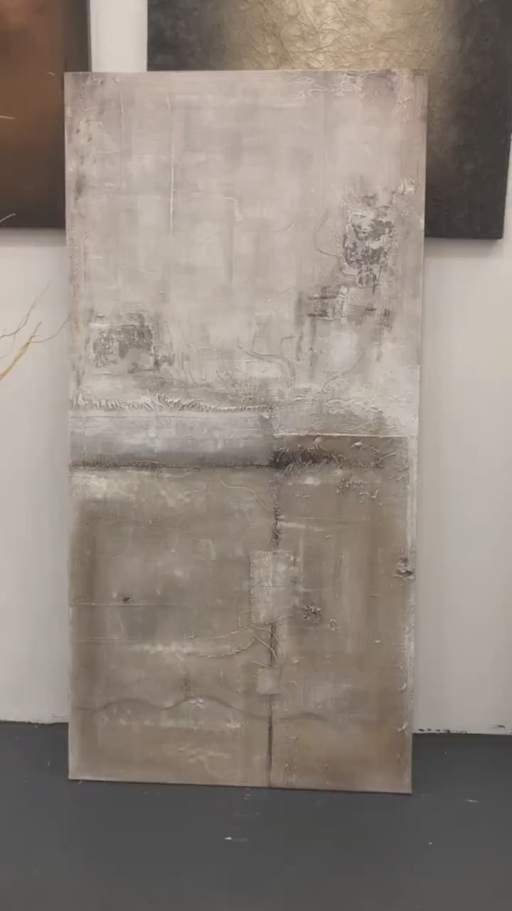 Beige Brown Original Abstract Painting, Neutral Textured Wall Art, Wabi Sabi Canvas Art for Home Decor - SJ#0274