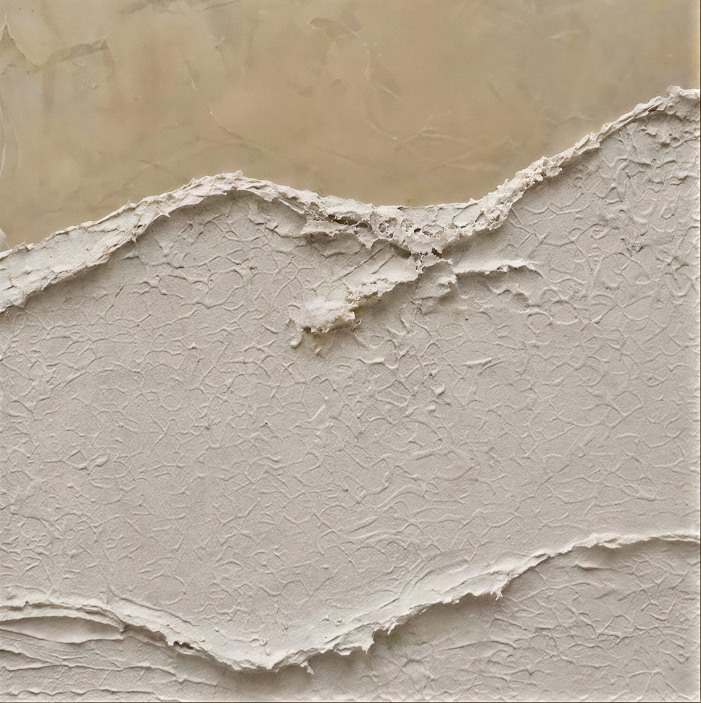 Neutral Textured Ocean Wave Wall Art Set, Hand Painted Beige Abstract Canvas Pair, Large 3D Textured Painting, Coastal Organic Modern Decor - #SJ0329