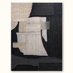 Large Minimalist Abstract Painting Black Gray Minimalist Painting On Canvas-#SJ0320